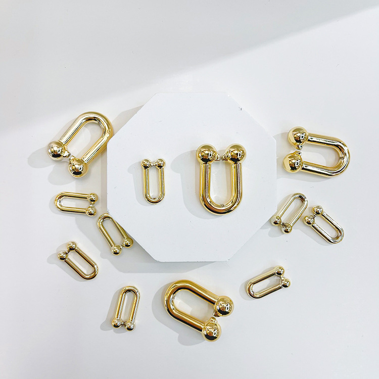 Open Chain Acrylic Chain U-Shaped Connecting Shackle Bamboo Joint Chain Buckle Earrings Ring Buckle Uvkc Electroplating Wholesale