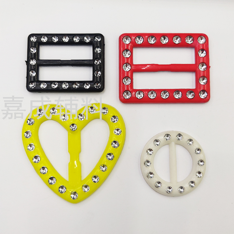 Belt Buckle Skirt Button ABS Electroplating Buckle Three-Gear Buckle Japanese Buckle Electroplated Silver Decorative 