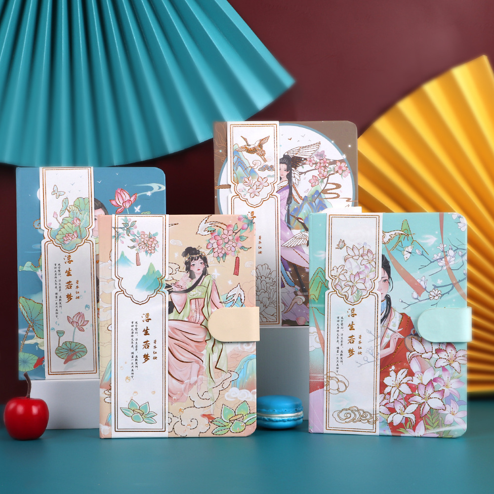 Paper Girls Journal Book Magnetic Buckle Book Creative Cute Cartoon Student Notebook Notes Journal Book Diary Book