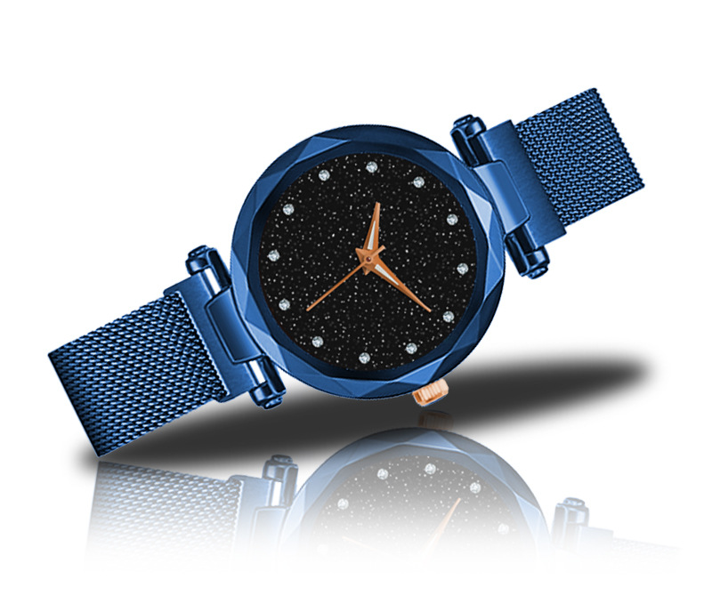 Factory Direct Sales One Piece Dropshipping Cross-Border Hot Internet Celebrity Hot Selling Same Starry Sky Diamond-Embedded Lazy Magnetic Buckle Women's Watch