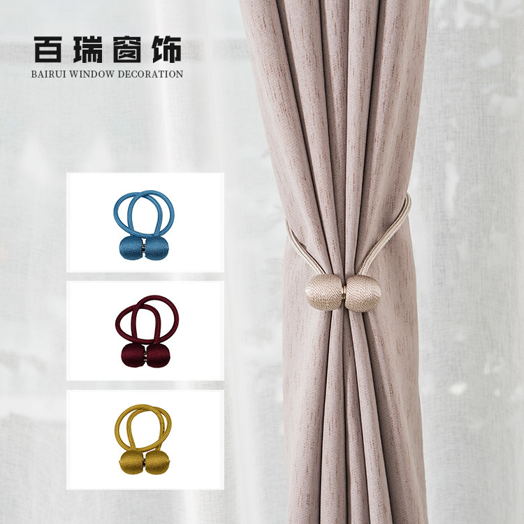 Factory Direct Supply Earphone Curtain Magnetic Buckle Curtain Bandage Window Decoration Accessories Home Textile Accessories Magnet Rope