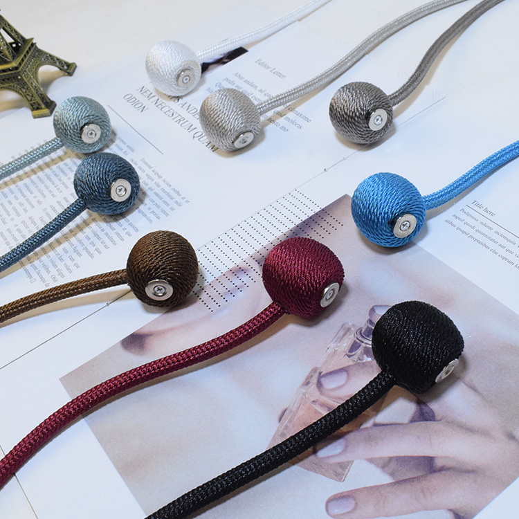 Factory Direct Supply Earphone Curtain Magnetic Buckle Curtain Bandage Window Decoration Accessories Home Textile Accessories Magnet Rope