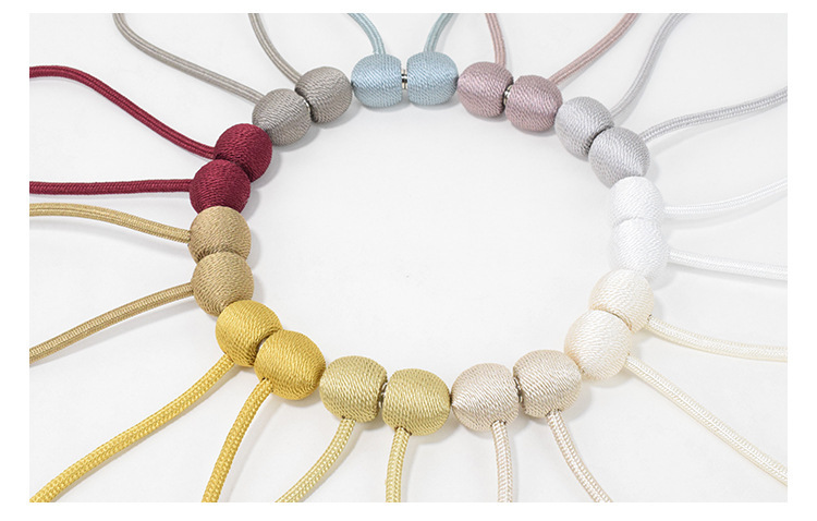 Factory Direct Supply Earphone Curtain Magnetic Buckle Curtain Bandage Window Decoration Accessories Home Textile Accessories Magnet Rope
