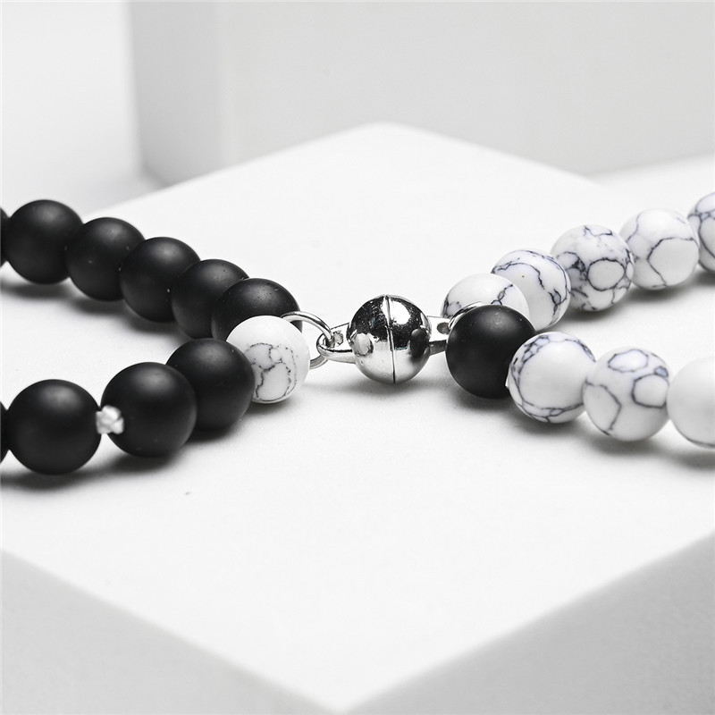 2021 Cross-Border Hot 8mm Stone Beads Bracelet Attractive Magnetic Buckle Couple Bracelet Lucky Beaded Bracelet 2021 Cross-Border Hot 8mm Stone Beads Bracelet Attractive Magnetic Buckle Couple Bracelet Lucky Beaded Bracelet