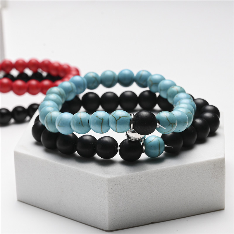 2021 Cross-Border Hot 8mm Stone Beads Bracelet Attractive Magnetic Buckle Couple Bracelet Lucky Beaded Bracelet 2021 Cross-Border Hot 8mm Stone Beads Bracelet Attractive Magnetic Buckle Couple Bracelet Lucky Beaded Bracelet