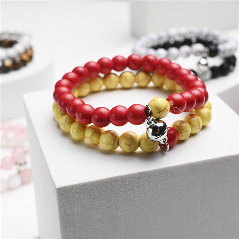 2021 Cross-Border Hot 8mm Stone Beads Bracelet Attractive Magnetic Buckle Couple Bracelet Lucky Beaded Bracelet 2021 Cross-Border Hot 8mm Stone Beads Bracelet Attractive Magnetic Buckle Couple Bracelet Lucky Beaded Bracelet
