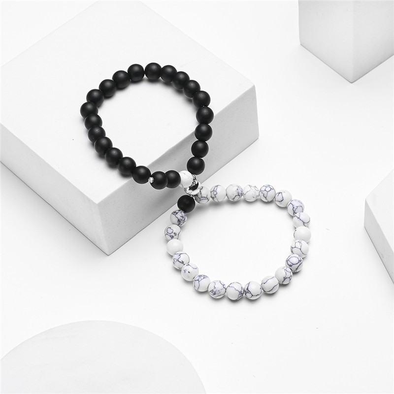 2021 Cross-Border Hot 8mm Stone Beads Bracelet Attractive Magnetic Buckle Couple Bracelet Lucky Beaded Bracelet 2021 Cross-Border Hot 8mm Stone Beads Bracelet Attractive Magnetic Buckle Couple Bracelet Lucky Beaded Bracelet