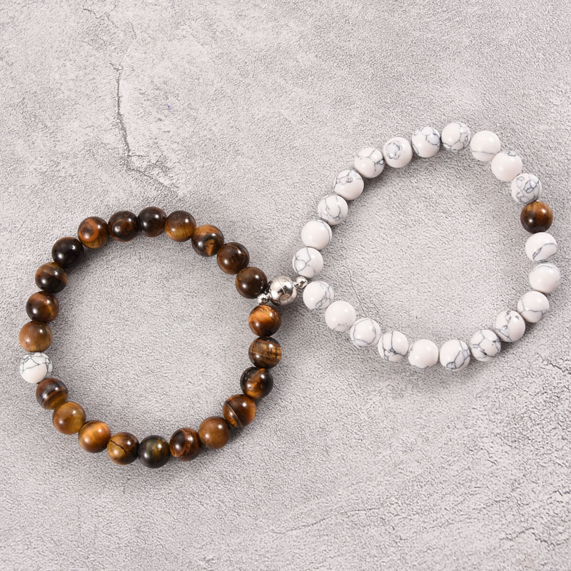 2021 Cross-Border Hot 8mm Stone Beads Bracelet Attractive Magnetic Buckle Couple Bracelet Lucky Beaded Bracelet 2021 Cross-Border Hot 8mm Stone Beads Bracelet Attractive Magnetic Buckle Couple Bracelet Lucky Beaded Bracelet