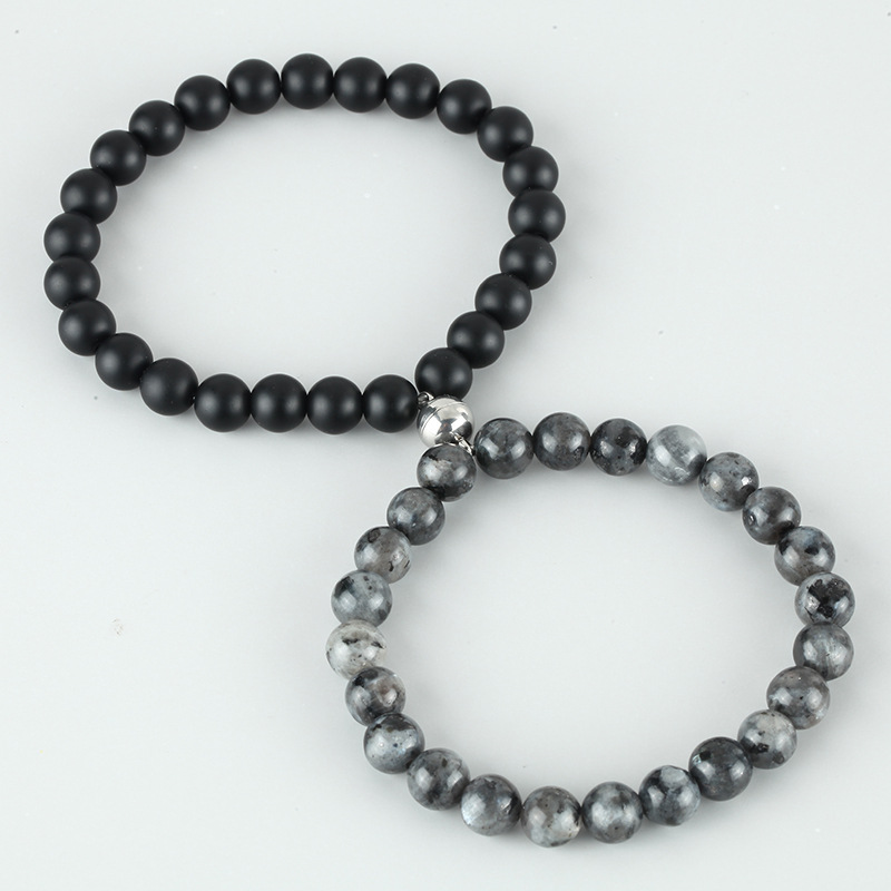 2021 Cross-Border Hot 8mm Stone Beads Bracelet Attractive Magnetic Buckle Couple Bracelet Lucky Beaded Bracelet 2021 Cross-Border Hot 8mm Stone Beads Bracelet Attractive Magnetic Buckle Couple Bracelet Lucky Beaded Bracelet