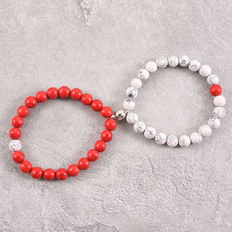 2021 Cross-Border Hot 8mm Stone Beads Bracelet Attractive Magnetic Buckle Couple Bracelet Lucky Beaded Bracelet 2021 Cross-Border Hot 8mm Stone Beads Bracelet Attractive Magnetic Buckle Couple Bracelet Lucky Beaded Bracelet