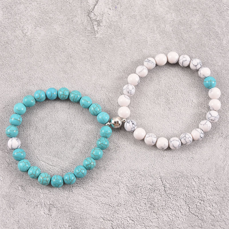 2021 Cross-Border Hot 8mm Stone Beads Bracelet Attractive Magnetic Buckle Couple Bracelet Lucky Beaded Bracelet 2021 Cross-Border Hot 8mm Stone Beads Bracelet Attractive Magnetic Buckle Couple Bracelet Lucky Beaded Bracelet