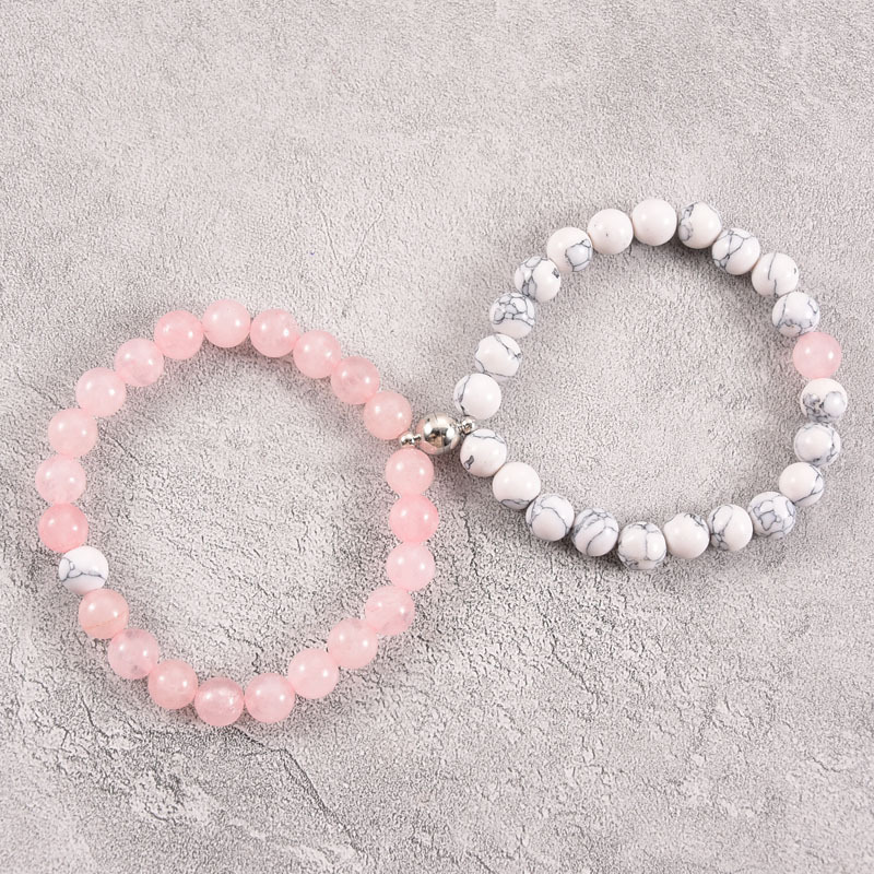 2021 Cross-Border Hot 8mm Stone Beads Bracelet Attractive Magnetic Buckle Couple Bracelet Lucky Beaded Bracelet 2021 Cross-Border Hot 8mm Stone Beads Bracelet Attractive Magnetic Buckle Couple Bracelet Lucky Beaded Bracelet