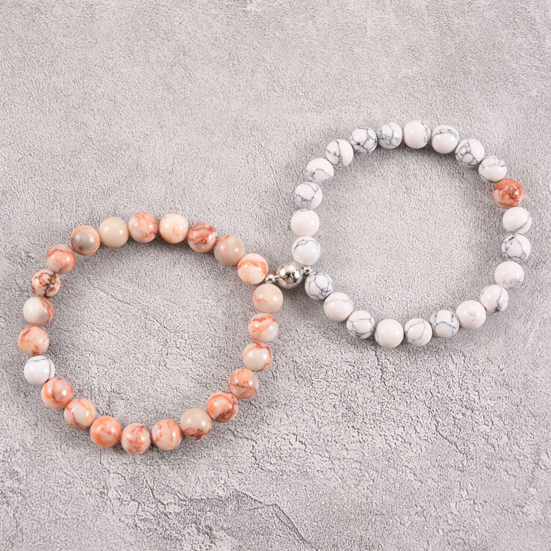 2021 Cross-Border Hot 8mm Stone Beads Bracelet Attractive Magnetic Buckle Couple Bracelet Lucky Beaded Bracelet 2021 Cross-Border Hot 8mm Stone Beads Bracelet Attractive Magnetic Buckle Couple Bracelet Lucky Beaded Bracelet