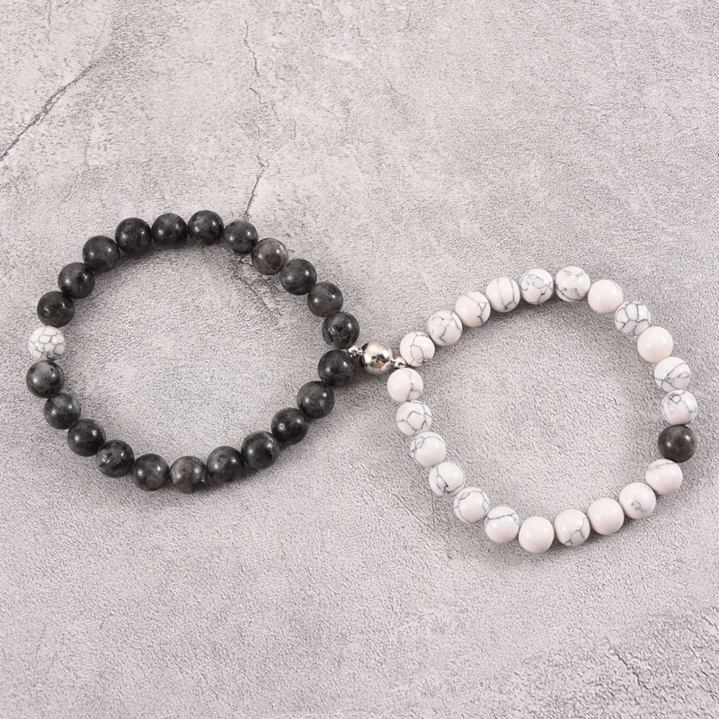 2021 Cross-Border Hot 8mm Stone Beads Bracelet Attractive Magnetic Buckle Couple Bracelet Lucky Beaded Bracelet 2021 Cross-Border Hot 8mm Stone Beads Bracelet Attractive Magnetic Buckle Couple Bracelet Lucky Beaded Bracelet