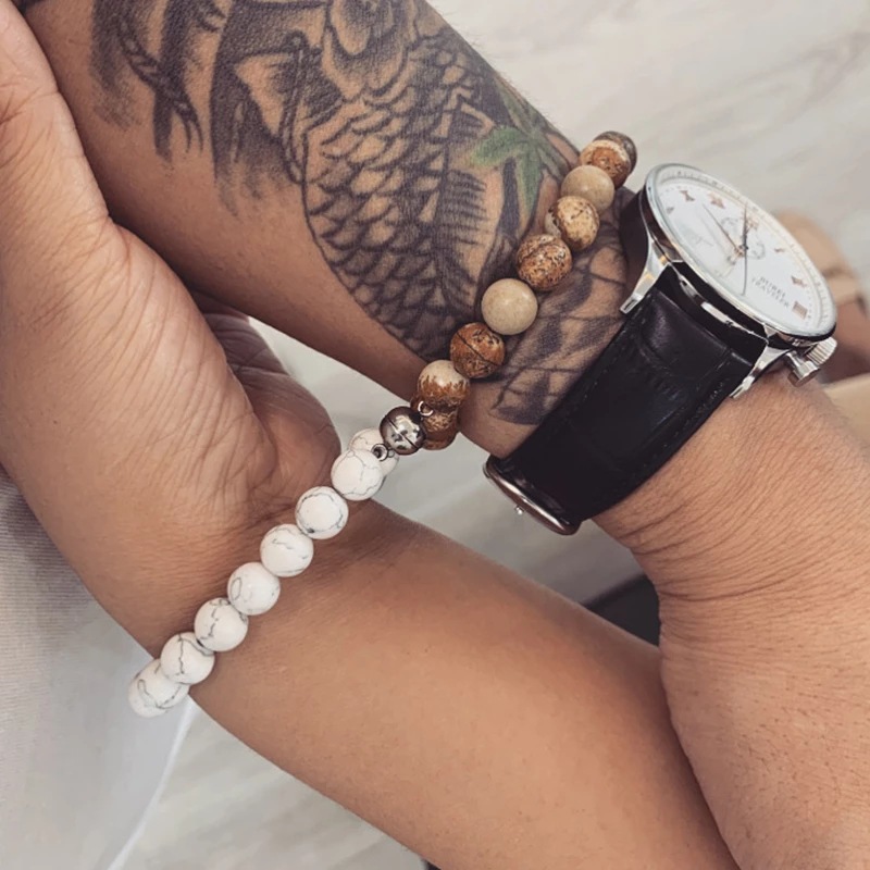 2021 Cross-Border Hot 8mm Stone Beads Bracelet Attractive Magnetic Buckle Couple Bracelet Lucky Beaded Bracelet 2021 Cross-Border Hot 8mm Stone Beads Bracelet Attractive Magnetic Buckle Couple Bracelet Lucky Beaded Bracelet