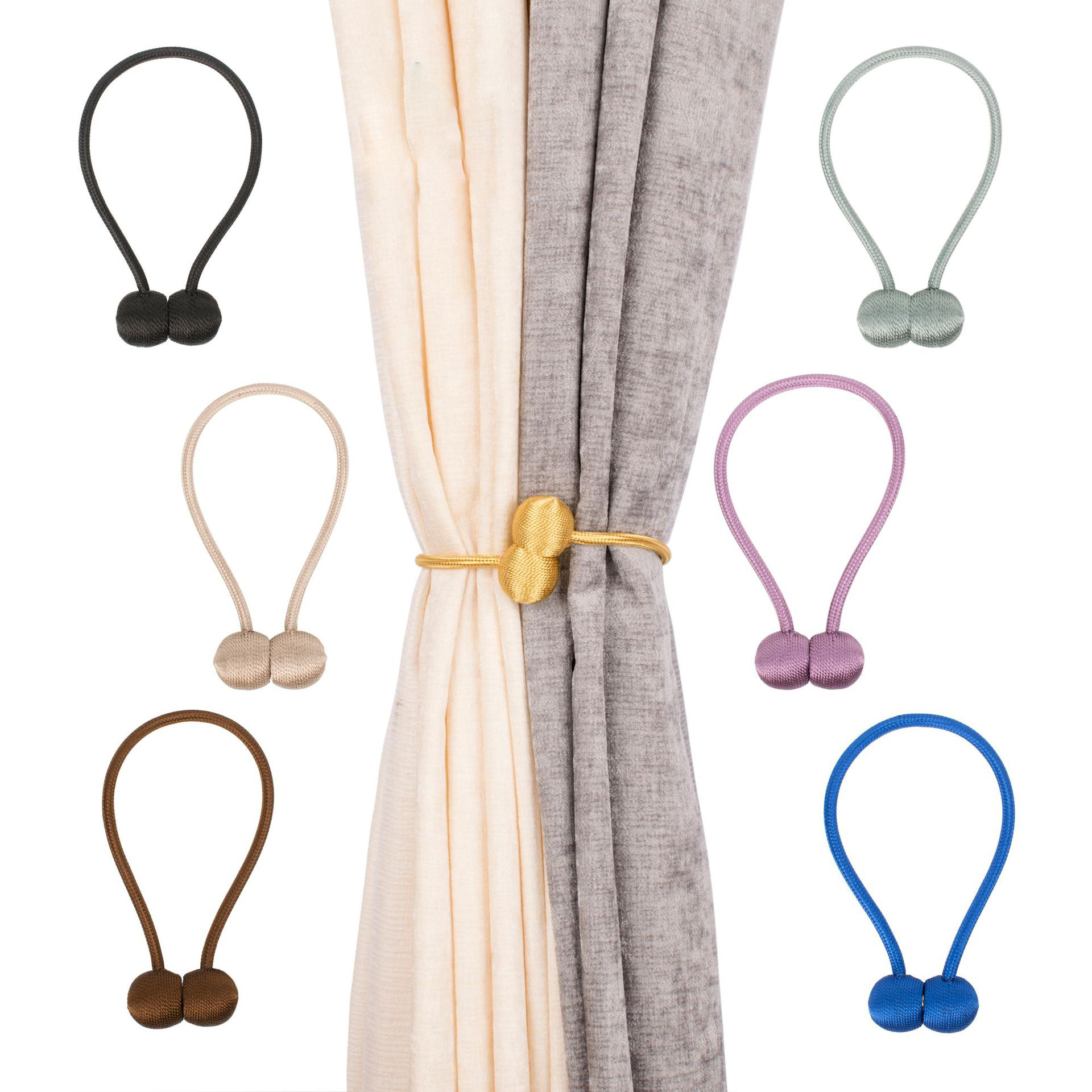 Curtain Magnetic Button Modern Simple Curtain Magnetic Buckle Strap AllMatch InstallationFree Punching Curtain Buckle