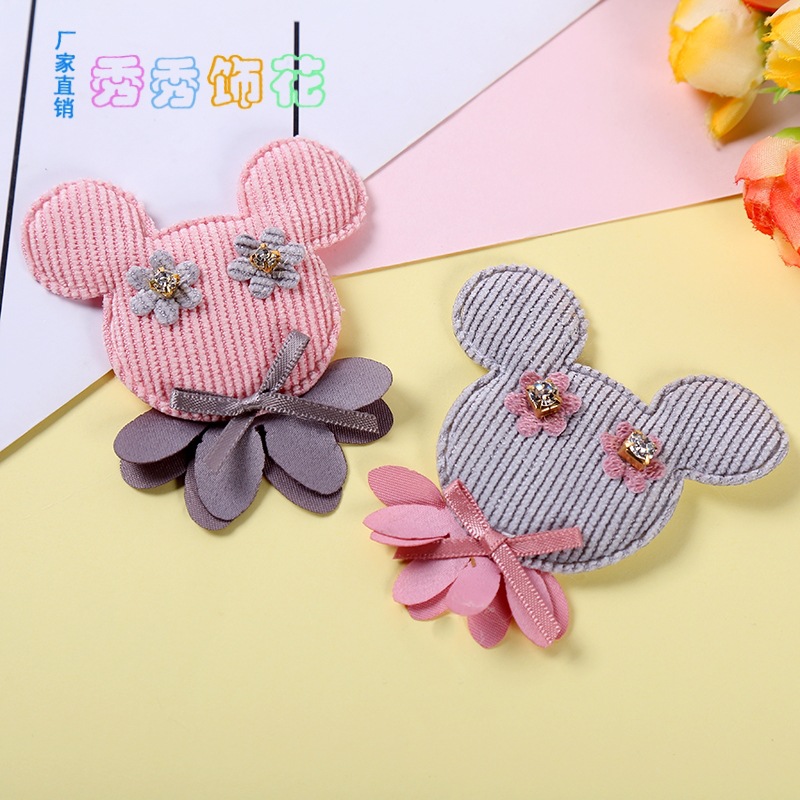 2018 fashion new express cartoon bunny head bear cloth paste petals shoes and hats decorative clothing accessories manufacturers wholesale 2018 fashion new express cartoon bunny head bear cloth paste petals shoes and hats decorative clothing accessories manufacturers wholesale