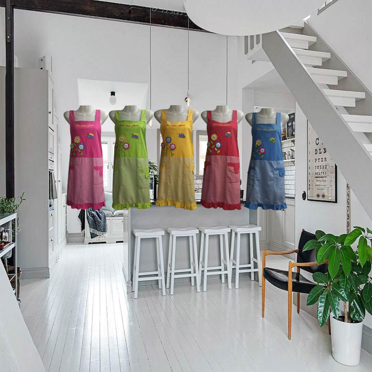 Korean paste cloth embroidery three - dimensional embroidery sunflower household anti - pollution kitchen baking apron