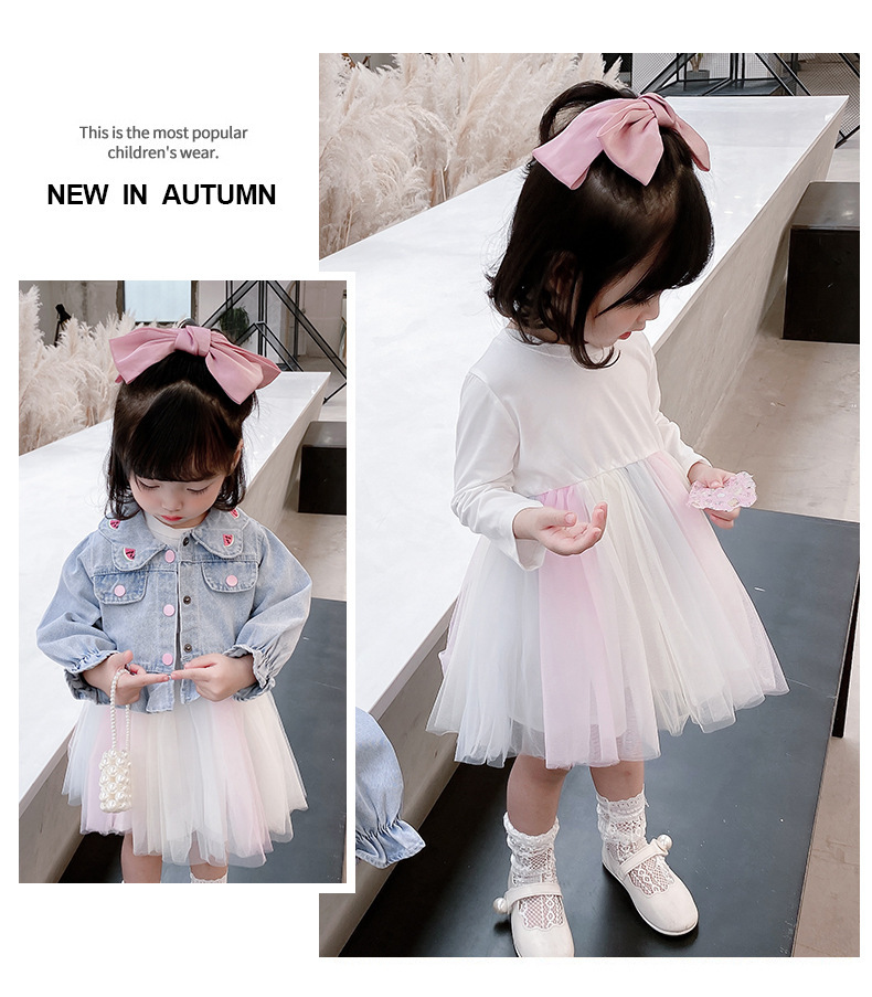 Girls' Watermelon Denim Jacket Yarn Skirt Suit 2021 Spring New Children Sweet Princess Two-Piece Autumn Clothes Girls' Watermelon Denim Jacket Yarn Skirt Suit 2021 Spring New Children Sweet Princess Two-Piece Autumn Clothes