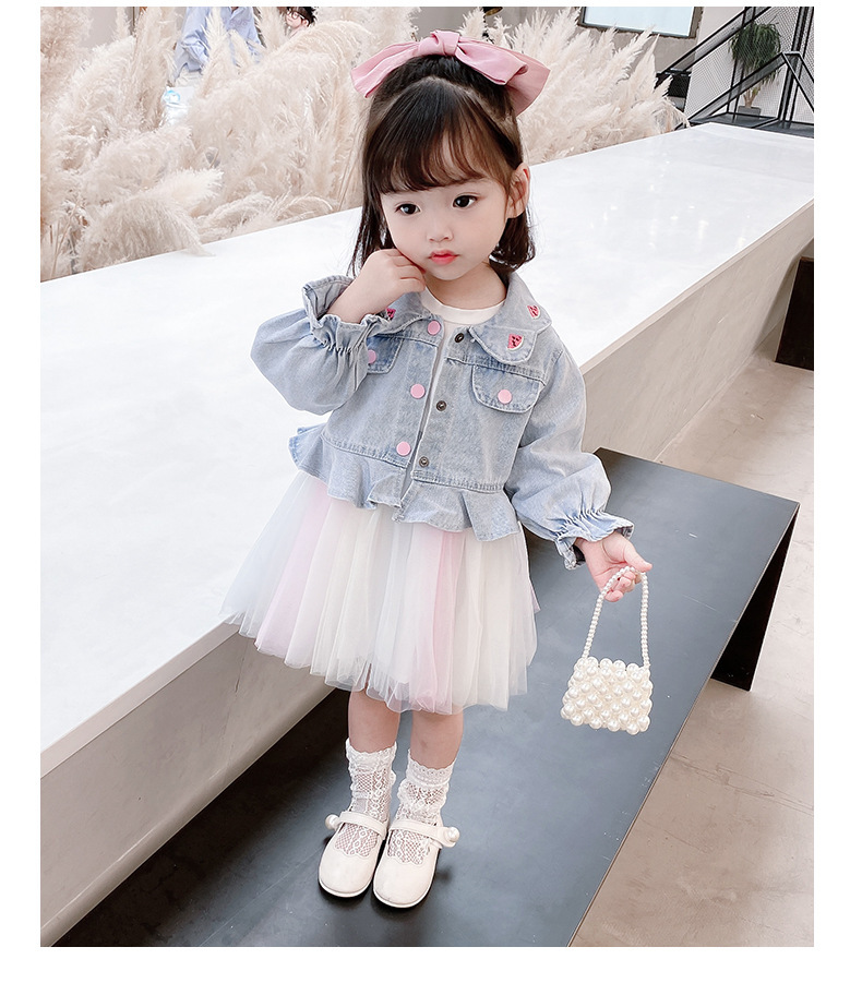 Girls' Watermelon Denim Jacket Yarn Skirt Suit 2021 Spring New Children Sweet Princess Two-Piece Autumn Clothes Girls' Watermelon Denim Jacket Yarn Skirt Suit 2021 Spring New Children Sweet Princess Two-Piece Autumn Clothes