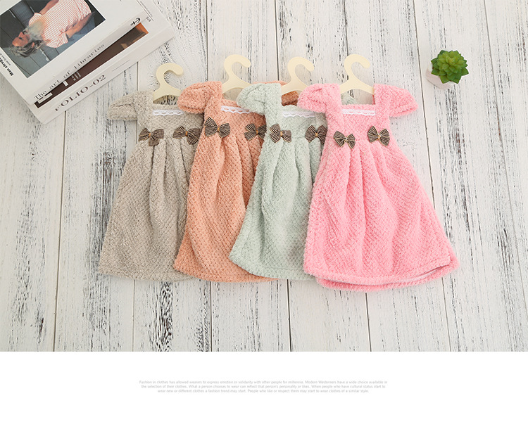 Lovely Korean hanging Princess Skirt towel coral Velvet Kitchen toilet dishcloth Thick absorbent Quick drying towel Lovely Korean hanging Princess Skirt towel coral Velvet Kitchen toilet dishcloth Thick absorbent Quick drying towel