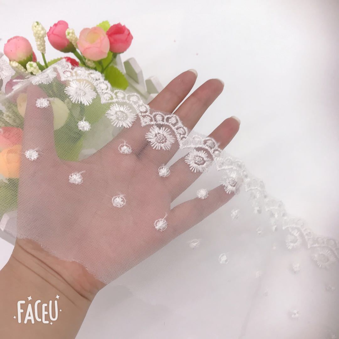 Spot Small Batch Manufacturers Supply 10cm Skirt Stabilized Yarn Lace Mesh Embroidery Lace Clothing Accessories Spot Small Batch Manufacturers Supply 10cm Skirt Stabilized Yarn Lace Mesh Embroidery Lace Clothing Accessories