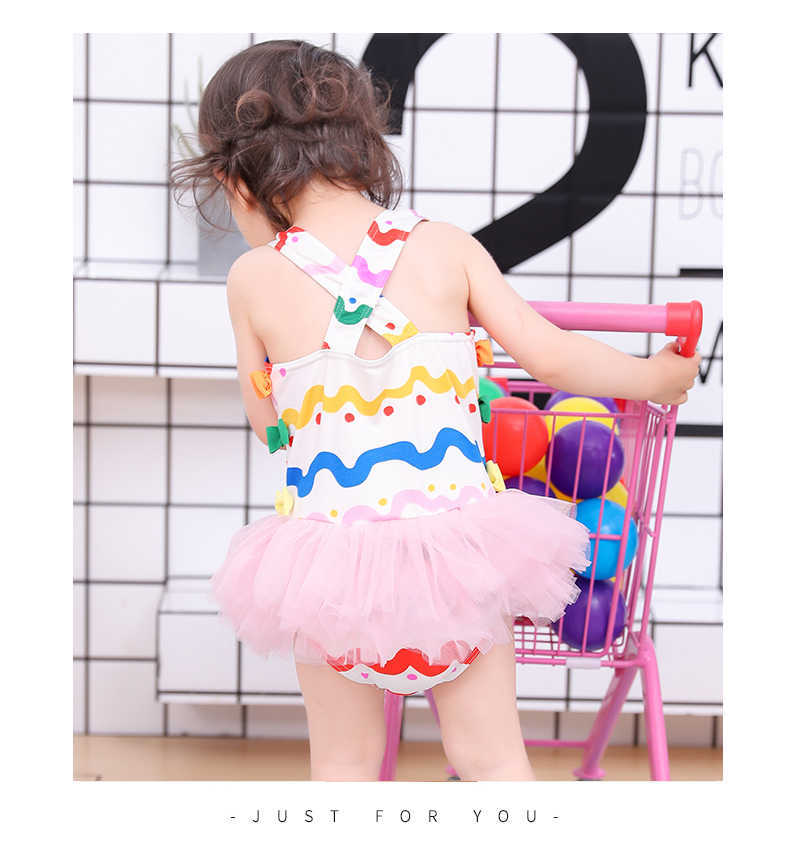New Girls Swimwear Children's One-Piece Skirt Swimsuit Wave Print Tulle Skirt Cute Baby Swimsuit New Girls Swimwear Children's One-Piece Skirt Swimsuit Wave Print Tulle Skirt Cute Baby Swimsuit
