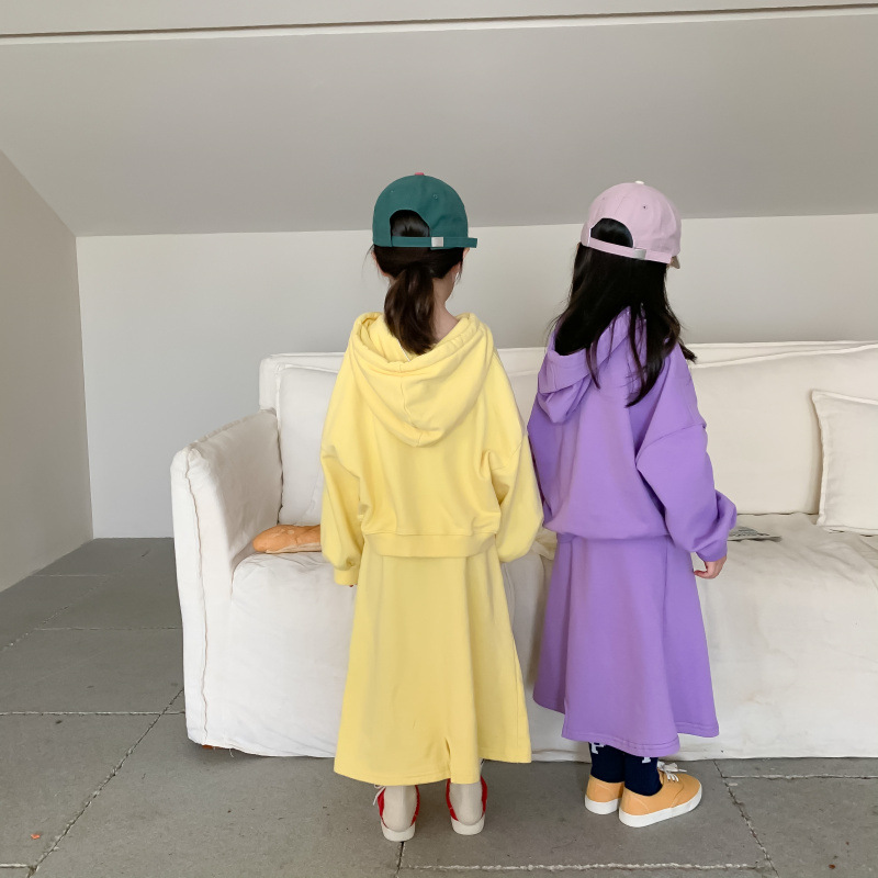 Children's Suit 2021 Autumn Girls' Korean Style Casual Sweatshirt Skirt Suit Baby Fashion Trendy Two-Piece Suit Children's Suit 2021 Autumn Girls' Korean Style Casual Sweatshirt Skirt Suit Baby Fashion Trendy Two-Piece Suit
