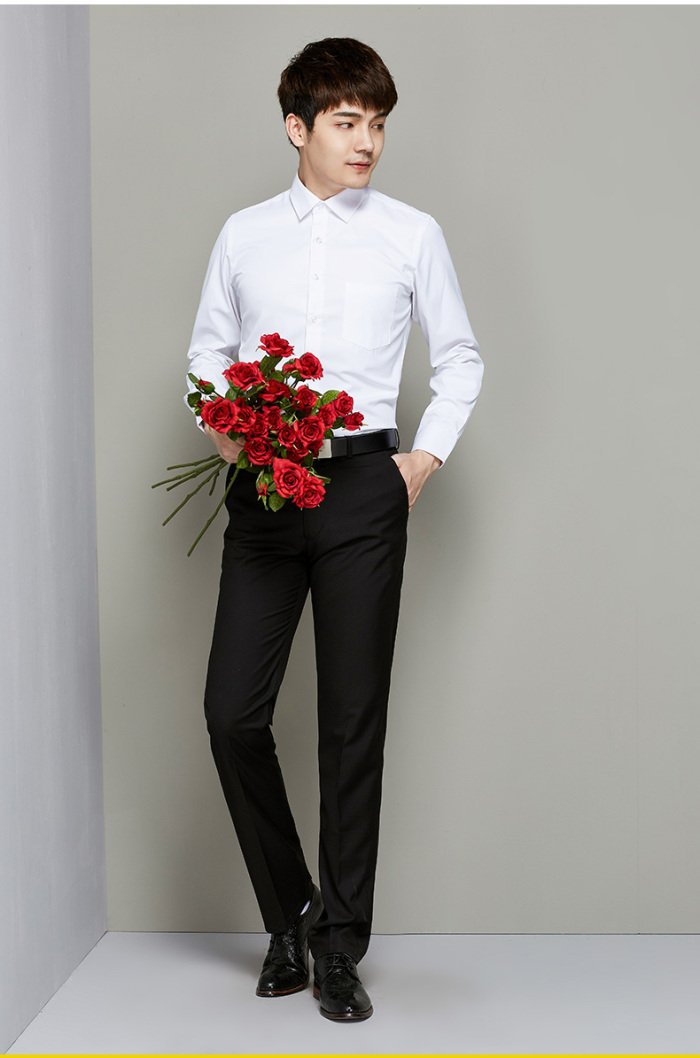 Men 's Peimon Shirt Men' s Long Sleeve White Shirt Professional Wear Business Dress Shirt Customized Embroidery Men 's Peimon Shirt Men' s Long Sleeve White Shirt Professional Wear Business Dress Shirt Customized Embroidery