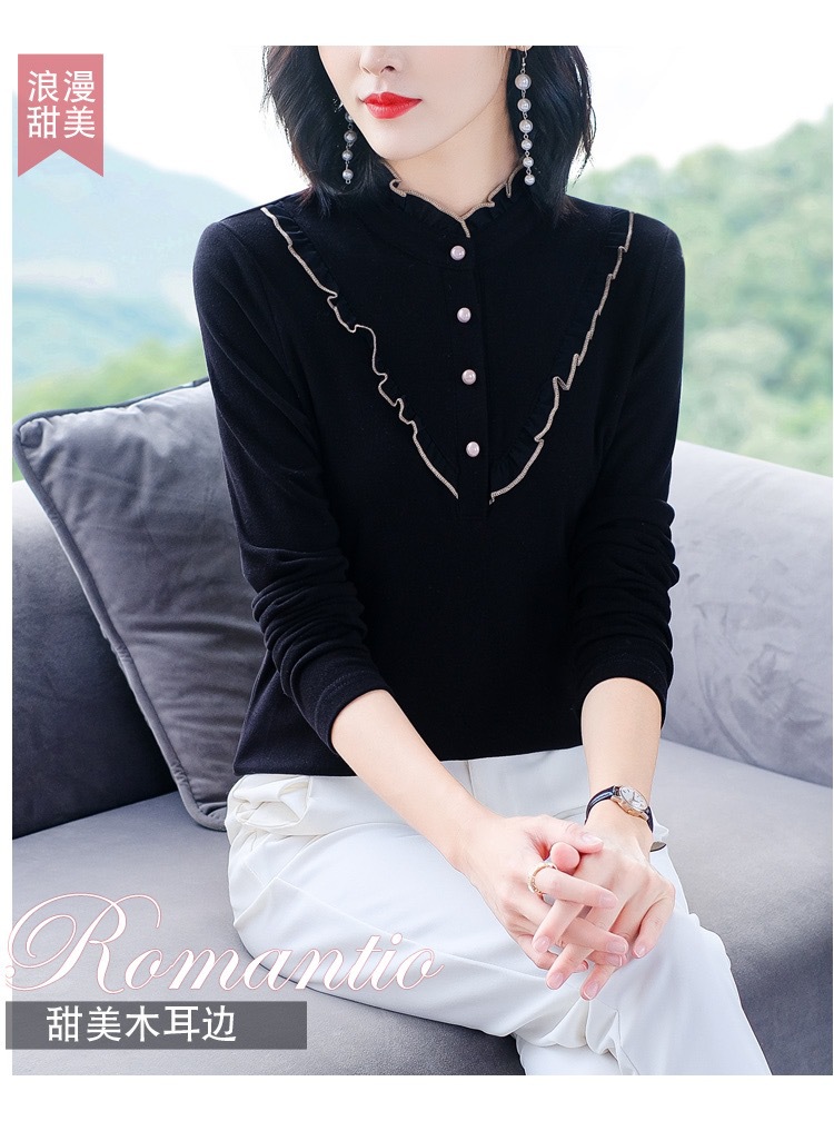 Double-Sided Dralon Shirt Women's Long Sleeve Autumn and Winter New 2021 Western Style All-Matching Slimming Shirt Inner Wear Thermal Bottoming Shirt Double-Sided Dralon Shirt Women's Long Sleeve Autumn and Winter New 2021 Western Style All-Matching Slimming Shirt Inner Wear Thermal Bottoming Shirt