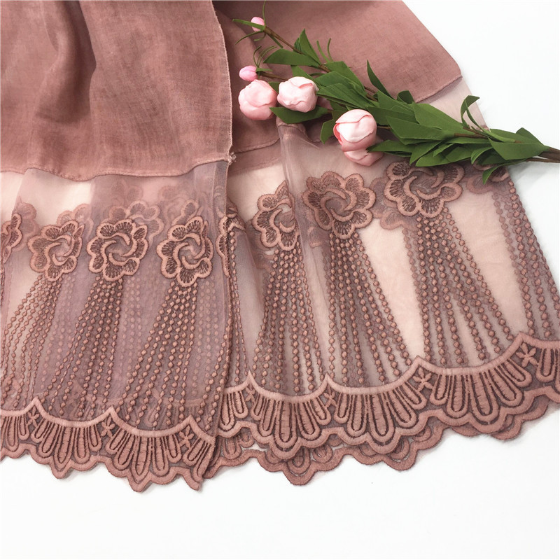 Cross-Border EBay New Solid Color Two-Head Lace Cappa Scarf Lace Closed Toe Scarf Silk Scarf Wholesale Cross-Border EBay New Solid Color Two-Head Lace Cappa Scarf Lace Closed Toe Scarf Silk Scarf Wholesale