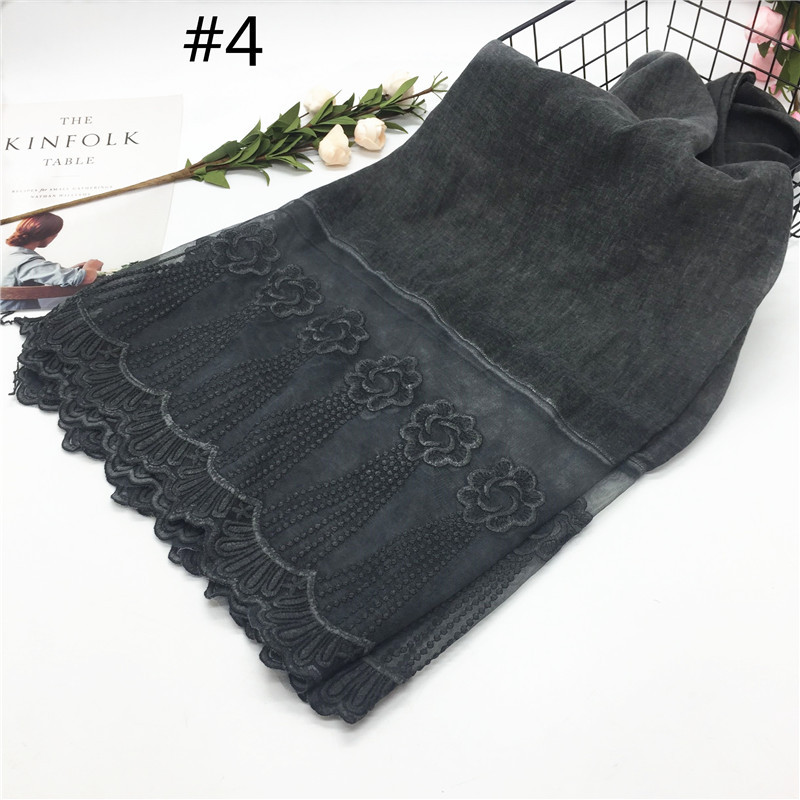 Cross-Border EBay New Solid Color Two-Head Lace Cappa Scarf Lace Closed Toe Scarf Silk Scarf Wholesale Cross-Border EBay New Solid Color Two-Head Lace Cappa Scarf Lace Closed Toe Scarf Silk Scarf Wholesale