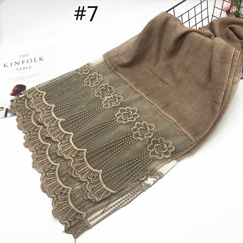 Cross-Border EBay New Solid Color Two-Head Lace Cappa Scarf Lace Closed Toe Scarf Silk Scarf Wholesale Cross-Border EBay New Solid Color Two-Head Lace Cappa Scarf Lace Closed Toe Scarf Silk Scarf Wholesale