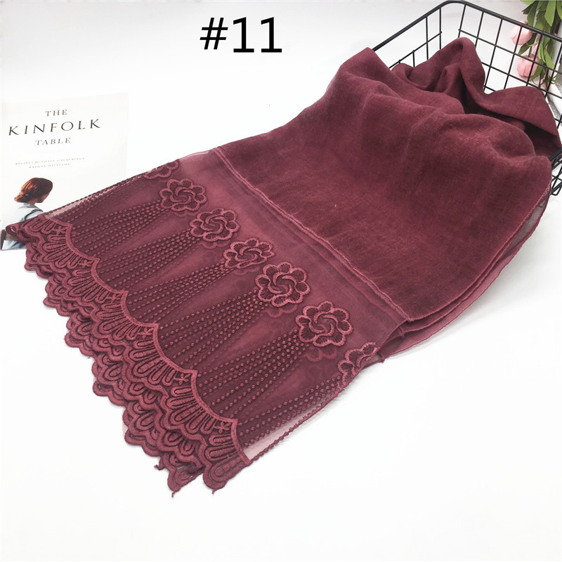 Cross-Border EBay New Solid Color Two-Head Lace Cappa Scarf Lace Closed Toe Scarf Silk Scarf Wholesale Cross-Border EBay New Solid Color Two-Head Lace Cappa Scarf Lace Closed Toe Scarf Silk Scarf Wholesale
