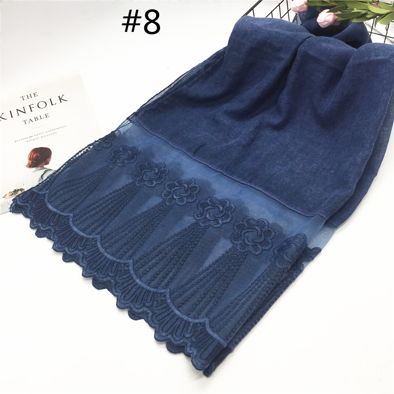 Cross-Border EBay New Solid Color Two-Head Lace Cappa Scarf Lace Closed Toe Scarf Silk Scarf Wholesale Cross-Border EBay New Solid Color Two-Head Lace Cappa Scarf Lace Closed Toe Scarf Silk Scarf Wholesale