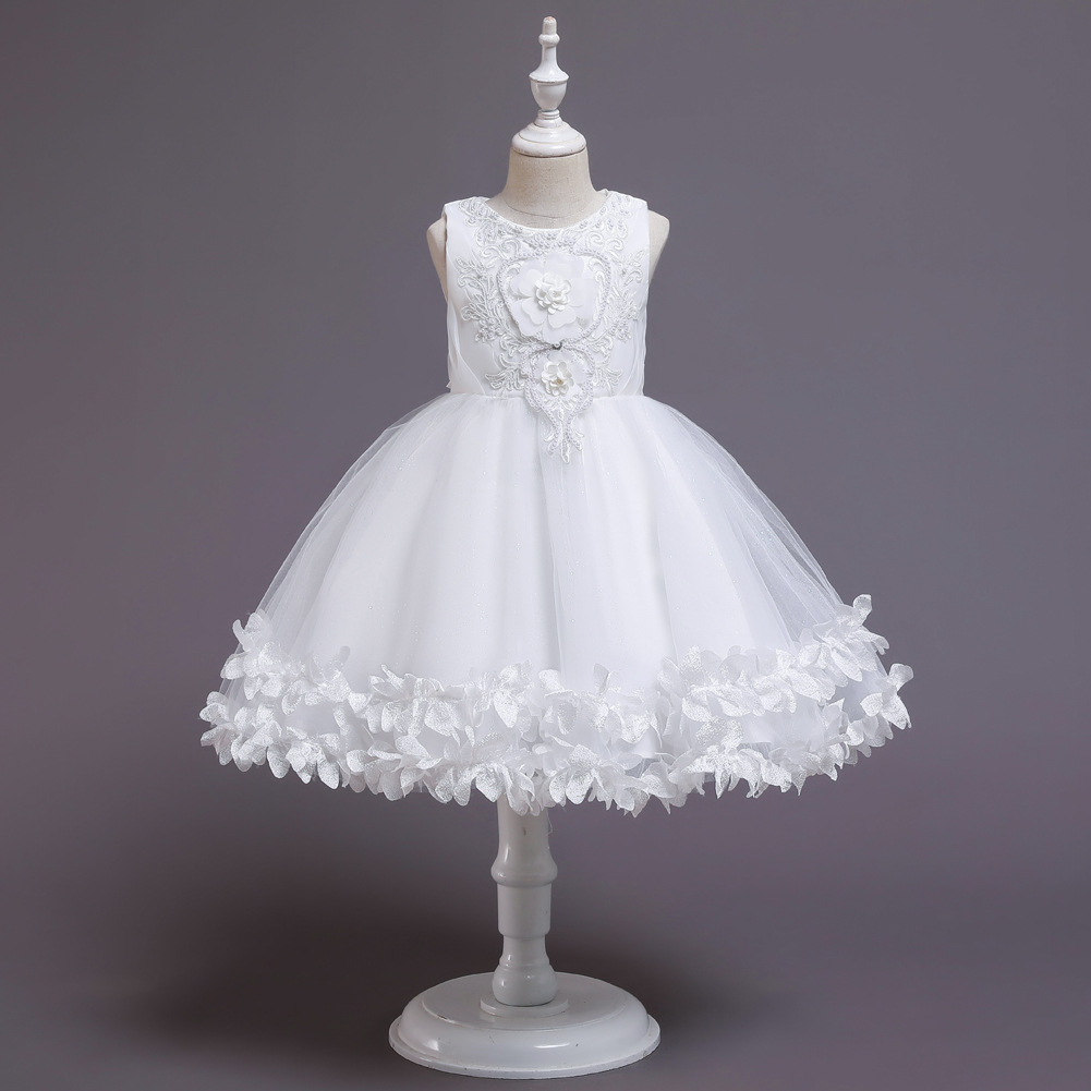 Children 'S Dress Princess Dress 2020 New Girl Dress Sleeveless Puffy Dress Dress Beaded Lace In Stock Children 'S Dress Princess Dress 2020 New Girl Dress Sleeveless Puffy Dress Dress Beaded Lace In Stock