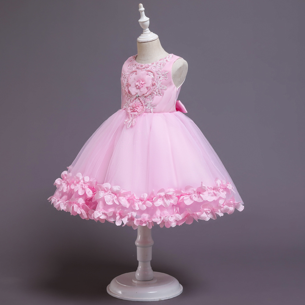 Children 'S Dress Princess Dress 2020 New Girl Dress Sleeveless Puffy Dress Dress Beaded Lace In Stock Children 'S Dress Princess Dress 2020 New Girl Dress Sleeveless Puffy Dress Dress Beaded Lace In Stock