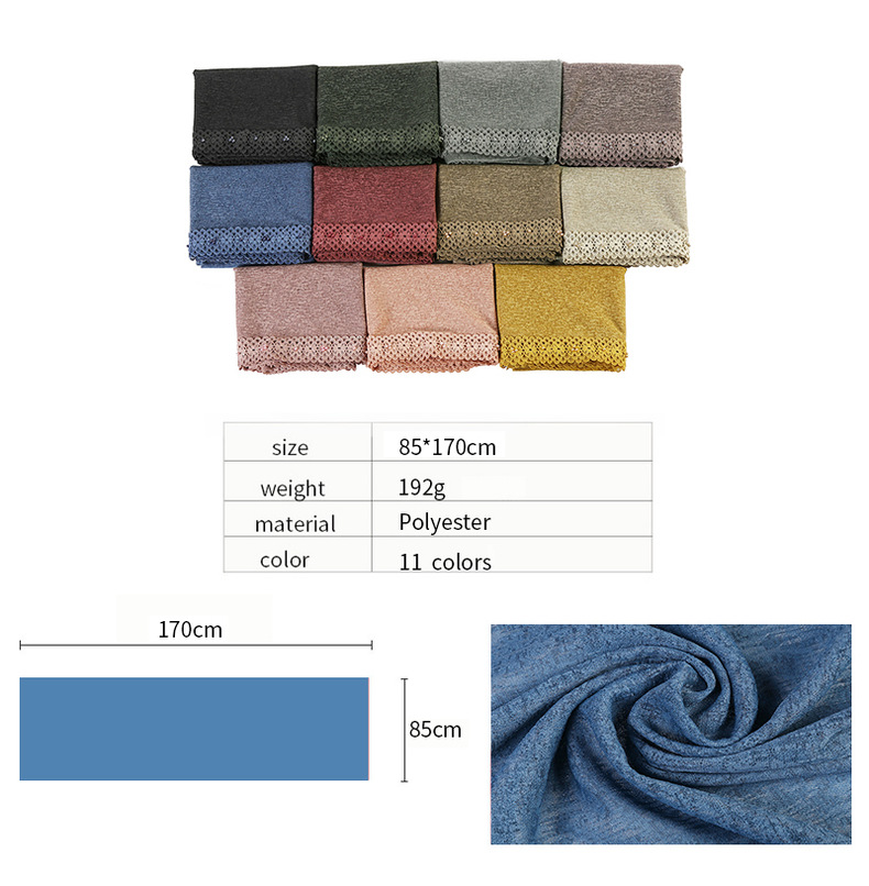 Cross-Border Wish New Linen Lace Edge Pearl Solid Color Women 'S Scarf Headcloth 11 Colors Cross-Border Wish New Linen Lace Edge Pearl Solid Color Women 'S Scarf Headcloth 11 Colors