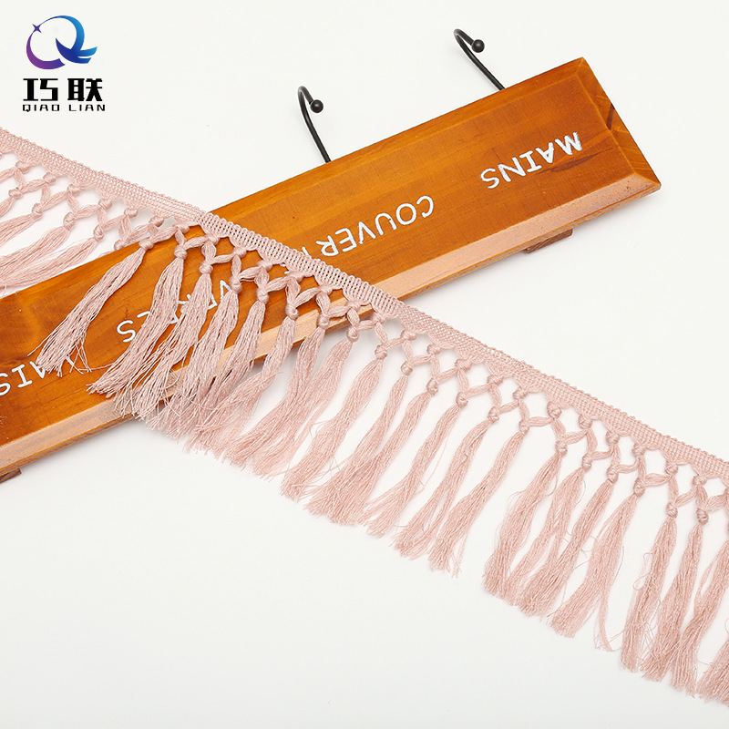 Factory Customized 13cm Hand Knotted Decorative Lace Dacron Tassels Tassel Lace Clothing Accessories DIY
