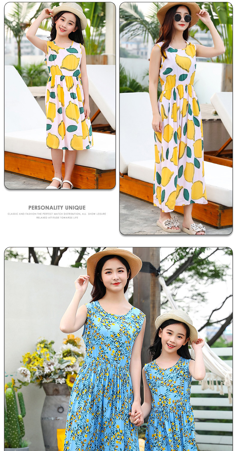2021 New Parent-Child Summer Mother-Daughter Matching Outfit Beach Dress Children's Cotton Silk Gauze Dress Girls' Mid-Length Dress 2021 New Parent-Child Summer Mother-Daughter Matching Outfit Beach Dress Children's Cotton Silk Gauze Dress Girls' Mid-Length Dress