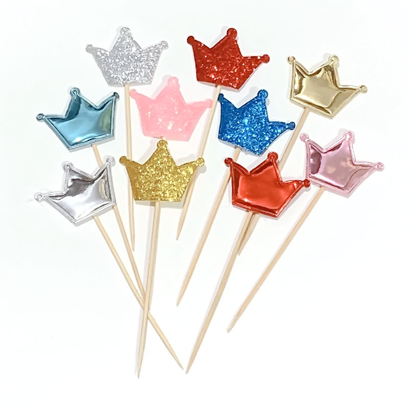 Cake Glitter Reflective Love Crown Plug-in Decorative Leather PU Decorative Flag Dessert Baking Dress up Inserts 50 Pieces Cake Glitter Reflective Love Crown Plug-in Decorative Leather PU Decorative Flag Dessert Baking Dress up Inserts 50 Pieces