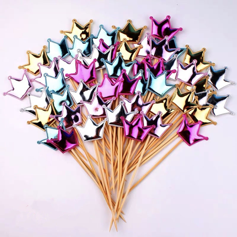 Cake Glitter Reflective Love Crown Plug-in Decorative Leather PU Decorative Flag Dessert Baking Dress up Inserts 50 Pieces Cake Glitter Reflective Love Crown Plug-in Decorative Leather PU Decorative Flag Dessert Baking Dress up Inserts 50 Pieces