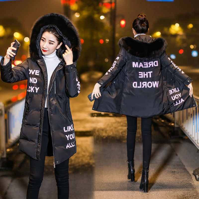 Winter Clothing Cotton Coat Women&#039;s Mid-Length Korean-Style A- Line plus Size Padded down Jacket Coat Plump Girls Cotton-Padded Jacket Maternity Dress