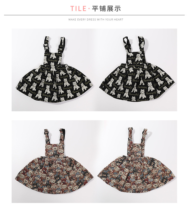 Baby Girl Korean Style Overall Dress 2021 Autumn Girl Net Red Wind Cartoon Bear Jacquard Suspenders Puff Short Skirt Baby Girl Korean Style Overall Dress 2021 Autumn Girl Net Red Wind Cartoon Bear Jacquard Suspenders Puff Short Skirt