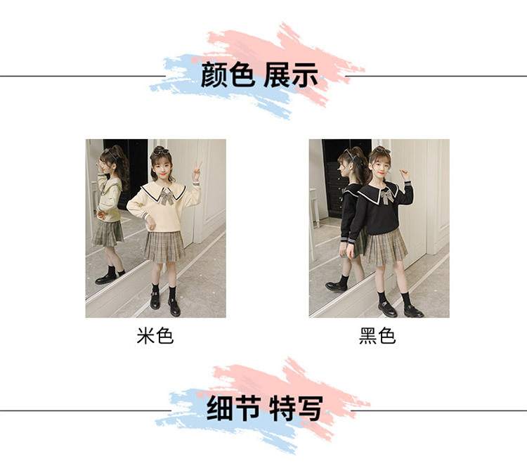 Girls' Preppy Style Suit 2021 New Spring and Autumn Clothing Children's Western Style JK Uniform Pleated Skirt Dress Two-Piece Set Girls' Preppy Style Suit 2021 New Spring and Autumn Clothing Children's Western Style JK Uniform Pleated Skirt Dress Two-Piece Set