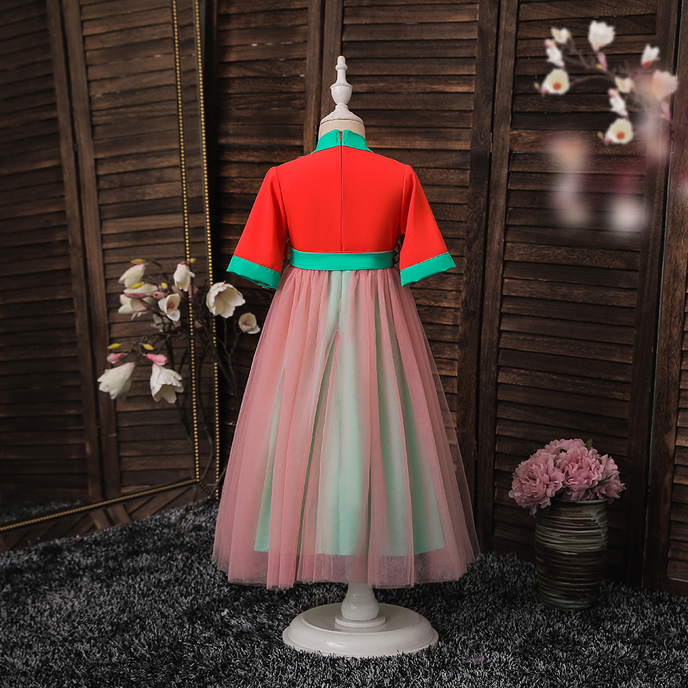 Short-sleeved Hanfu girl Skirt girls' ancient dress Tulle children's wear ancient style children's wholesale Short-sleeved Hanfu girl Skirt girls' ancient dress Tulle children's wear ancient style children's wholesale