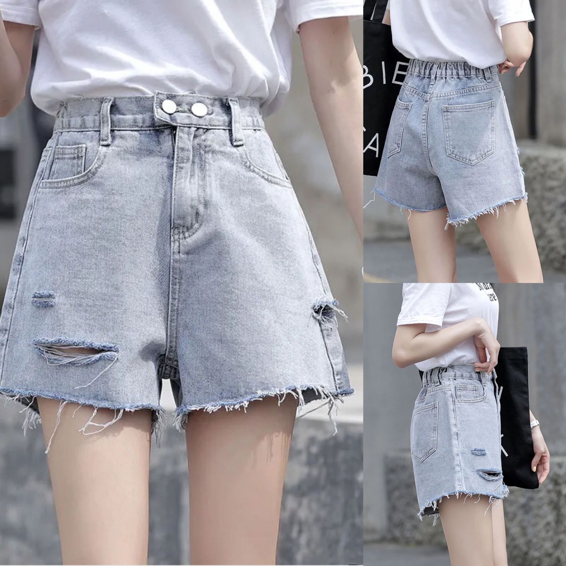 Denim Shorts for Women 2021 New Summer Korean Style High Waist Slimming Casual Wide Leg Jeans Foreign Trade Stall Wholesale
