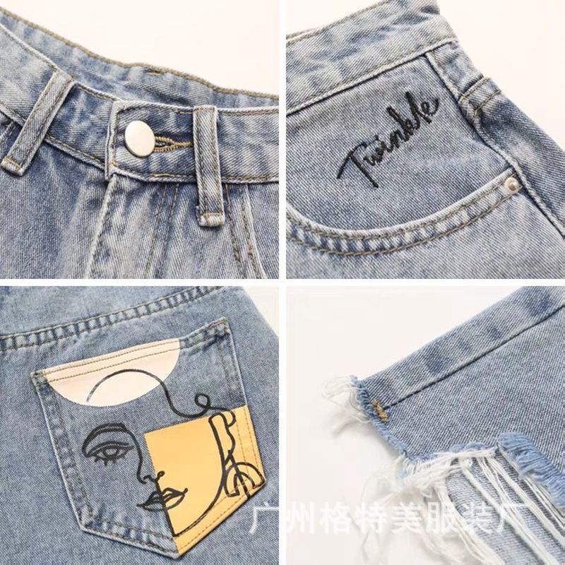 Denim Shorts for Women 2021 New Summer Korean Style High Waist Slimming Casual Wide Leg Jeans Foreign Trade Stall Wholesale Denim Shorts for Women 2021 New Summer Korean Style High Waist Slimming Casual Wide Leg Jeans Foreign Trade Stall Wholesale