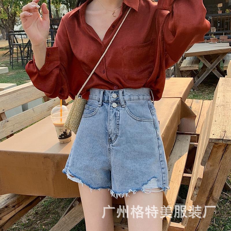 Denim Shorts for Women 2021 New Summer Korean Style High Waist Slimming Casual Wide Leg Jeans Foreign Trade Stall Wholesale Denim Shorts for Women 2021 New Summer Korean Style High Waist Slimming Casual Wide Leg Jeans Foreign Trade Stall Wholesale