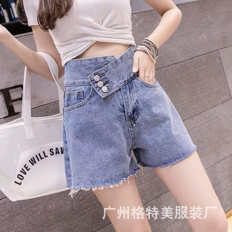 Denim Shorts for Women 2021 New Summer Korean Style High Waist Slimming Casual Wide Leg Jeans Foreign Trade Stall Wholesale Denim Shorts for Women 2021 New Summer Korean Style High Waist Slimming Casual Wide Leg Jeans Foreign Trade Stall Wholesale